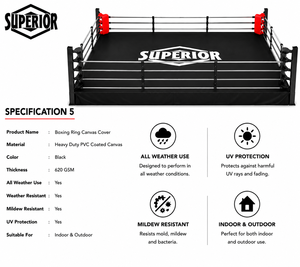 Customized Boxing Ring <b>Cover</b> Printed logo Boxing Ring <b>Canvas</b> <b>Cover</b> Floor Thai Boxing Ring for Outdoor and Indoor - Product Image 5