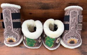 Nouveaux ensembles combinés de chaussures et d'enveloppes de cheval en cuir de vachette usiné de luxe produits de cheval en cuir véritable de haute qualité doux et durables - Product Image 5