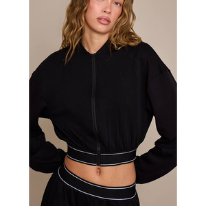 New Arrival Women Baseball Bomber <b>Jacket</b> Lightweight Windbreaker Crop Top Plain Dyed Tactical Mountain Sportswear - Product Image 6