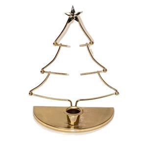 เชิงเทียนทองเหลืองต้นคริสต์มาสแบบมินิมอลพร้อมฐานครึ่งดวงจันทร์เหมาะสำหรับตกแต่งโต๊ะตามเทศกาล - Product Image 1