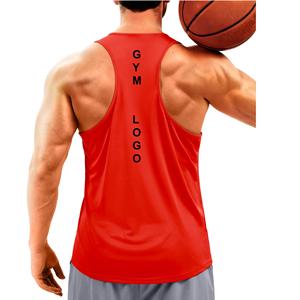 Camiseta sin mangas de punto para hombre, color naranja, cuello redondo, color sólido, transpirable, informal, deportiva, para gimnasio, con protección UV, cuello en V - Product Image 6
