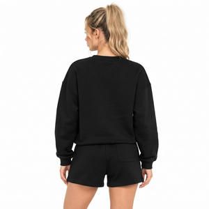 Customized Printed Casual <b>Women</b> Sweatshirt Drawstring Waist Cotton Fleece Eco-Friendly <b>Short</b> Winter Crew Neck <b>Sweat</b> <b>Shorts</b> - Product Image 4