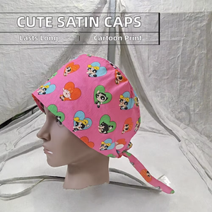Gorros Quirúrgicos de Algodón con Forro de Satén, Diseño Personalizado con Estampado de Personajes de Dibujos Animados para Mujeres - Product Image 5