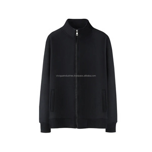 Personnalisé de haute qualité respirant fermeture éclair chandails col rond hiver polaire polyester coupe ample High Street Style 350g unisexe noir - Product Image 2