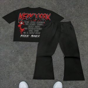 Conjunto Deportivo de Verano para Hombre, Transpirable, de 2 Piezas, con Camiseta y Pantalones Cortos con Estampado Digital Personalizado, Estilo Urbano, OEM, Venta al Por Mayor - Product Image 2
