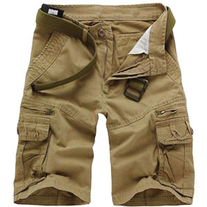 Men's Casual Cotton Cargo Shorts 100% Woven Cotton Multi-Pocket Workout Beach Shorts Mid Waist Solid Pattern Breathable Fabric - Product Image 4