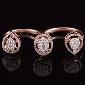 Anillo de diamantes cultivados en laboratorio de oro rosa sólido de 14 quilates D'VINS JEWELS con certificado IGI para mujer - Product Image 1