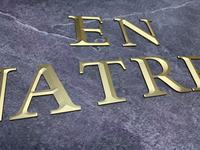 Lettres en relief en laiton massif personnalisées de l'usine Boyang, lettres 3D en laiton à fixation par broche pour la réception de bureau et l'image de marque des devantures de magasins