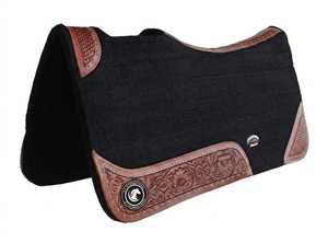 Tapis de selle en feutre de laine mérinos 100% et cuir pour cheval, tapis d'équitation western de qualité supérieure par des fournisseurs de confiance - Product Image 3