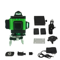 Niveau laser vert 4D à 3 points, auto-nivelant 360°, multi-surfaces pour carrelage et bricolage, télécommande