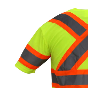T-shirt de sécurité réfléchissant à manches courtes de haute qualité, haute visibilité, noir, en coton, vêtements de travail, sécurité routière, pour hommes - Product Image 3