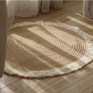 Eco-friendly Handmade Washable Boho Floral Braided Jute <b>Rug</b> <b>Natural</b> Fiber Carpet Home Living Room India Avior's Customized Color - Product Image 1