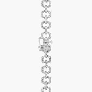 Interlocking Geometric Diamond <b>Necklace</b> in White Gold - Product Image 3