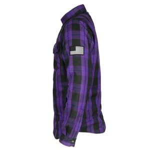 เสื้อเชิ้ตผ้าฝ้ายลายคาเฟ่เรเซอร์สำหรับนักขี่มอเตอร์ไซค์  แบบสั่งทำพิเศษสำหรับนักขี่สตรีทไบค์และนักแข่งรถ พร้อมซับในเพื่อความปลอดภัย - Product Image 5