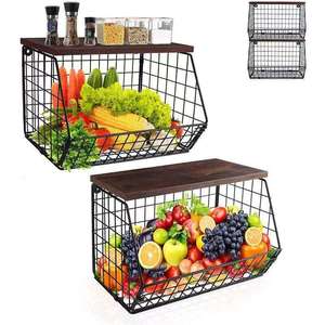 Étagère de rangement de cuisine murale en fer à double niveau, personnalisable, non pliable, multi-usages pour la maison, les restaurants, les hôtels - Product Image 1