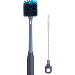 Confezione da 1 spazzola per pulire bottiglie 2 in 1 con comoda impugnatura lunga per la pulizia di bottiglie sportive in vetro, tazze da caffè - Product Image 1