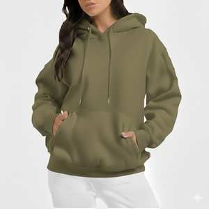 Sudadera con Capucha Extra Grande Informal para Mujer, Servicio OEM de Alta Calidad, Sudadera de Forro Polar Suave, Corte Holgado, Ropa de Invierno Cálida, Sudadera Moderna y Elegante - Product Image 1