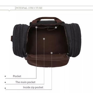Wholesale Unisex Canvas <b>Duffel</b> <b>Bag</b> 30-<b>40L</b> Large Capacity Gym Travel <b>Bag</b> with Zipper Closure and Interior Compartment Casual - Product Image 3