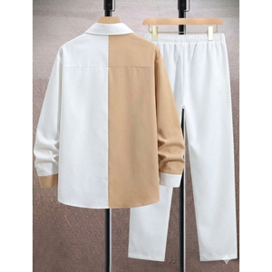 Ensemble de loisirs urbain bicolore pour homme en deux pièces - Product Image 1