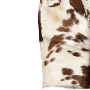 Custom Men's High Street Style Solid Cowhide <b>Leather</b> <b>Shorts</b> Mid Side Pockets Breathable Quick Dry Zipper Fly Premium - Product Image 6