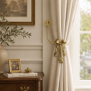 Vintage Brass Curtain Holdback <b>Bow</b> Design Decorative Curtain Tieback Wall Mounted Drapery <b>Holder</b> Luxury Home Hotel Hardware - Product Image 6