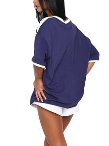 Camisetas de Verano para Mujer al por Mayor, Corte Holgado, Cuello en V, Diseño con Cordón Ajustable, Mezcla de Spandex, Transpirables y de Secado Rápido - Product Image 6