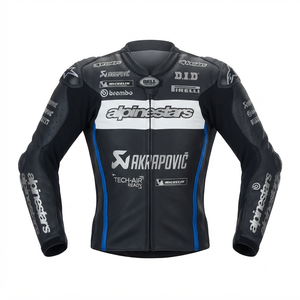 Men’s Cowhide Leather <b>Racing</b> <b>Jacket</b>/Chaqueta MotoCP Style CE Level 2 Armor Motorcycle Track Riding Protective Gear CE - Product Image 1