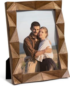 den Farmhouse <b>5</b> <b>x</b> 7 Photo <b>Frame</b> Handmade Carved Design with Rustic Walnut-colored Finish Gifts - Product Image 1
