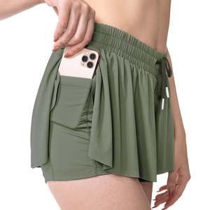 Vêtements de sport pour femmes, 2 en 1, avec short intégré, extensibles, légers, pour femmes actives - Product Image 1