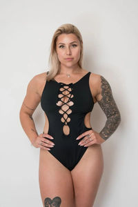 Traje de una pieza elástico transpirable de alto rendimiento para mujer, ideal para pole dance, body moldeador y mono de moda. - Product Image 4