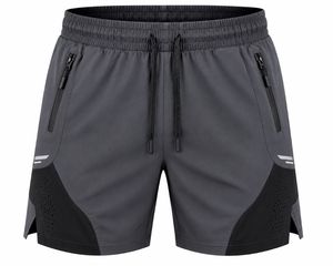 Men's Color Block Quick Dry Sport <b>Shorts</b> Mid Waist Front Logo <b>Zip</b> <b>Pockets</b> Drawstring Athletic Training Running Gym Fitness - Product Image 4