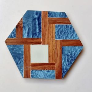 Sous-verres de luxe en résine incrustée Superbe décoration de table faite à la main avec des motifs océaniques et naturels Décoration de table et accessoires Tapis et coussinets - Product Image 6