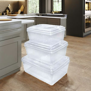 Juego de Recipientes Transparentes Rectangulares de Plástico al por Mayor 111 222 333, Caja de Almacenamiento de Cocina Apilable y Duradera para Empacar Alimentos - Product Image 4