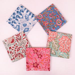 Lot de 5 bandanas unisexes en coton écologiques style bohème à nouer autour du cou ou sur la tête, imprimé bohème fait main, accessoire unisexe, foulard de tête, vente en gros - Product Image 1