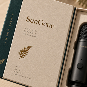 กล่องบรรจุภัณฑ์กระดาษแข็งแม่เหล็กแบบกำหนดเอง SunGene Studio Fern สำหรับไมโครโฟนไร้สายแบบตั้งโต๊ะ - Product Image 3
