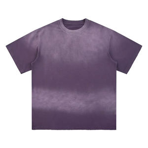 Acid <b>Wash</b> Vintage Graphic T-Shirt for Men Custom Logo Oversized Cotton Short Length - Product Image 6