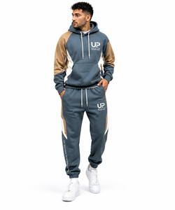 Ensemble de survêtement premium pour homme, bleu, avec sweat à capuche et pantalon de jogging, style streetwear personnalisé, tenue de sport décontractée et mode - Product Image 1