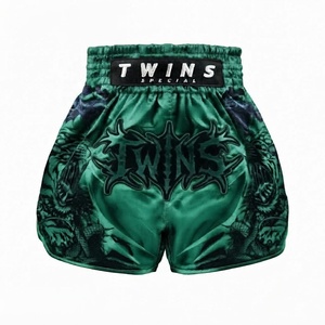 กางเกงชกมวยสำหรับผู้ชาย รุ่น Twins Boxing Shorts ผ้าซาติน สำหรับมวยไทย พิมพ์ลายได้ตามต้องการ เหมาะสำหรับการฝึกซ้อมและการแข่งขัน - Product Image 1