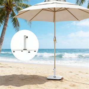 Base e Supporto per Ombrellone da Terrazzo Bianco per Ombrelloni e Basi da Patio - Product Image 1