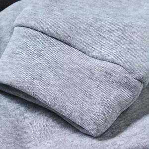 Unisex Oversized <b>Crew</b> <b>Neck</b> <b>Sweatshirt</b> Color Blocking Gray <b>Black</b> Knitted Pullover Casual Autumn Wear - Product Image 6