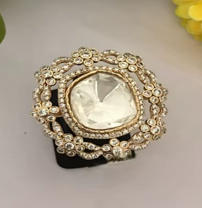 Elegant High Quality Gold Plated Real Kundan <b>Adjustable</b> Stylish <b>Ring</b> For Function And Wedding Wear Collection For Women - Product Image 2