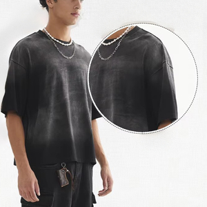 เสื้อผ้าสไตล์วินเทจแบบยูนิเซ็กซ์ ทรงโอเวอร์ไซส์ ไหล่ตก ผ้าเจอร์ซีย์เนื้อหนา ระบายอากาศได้ดี สไตล์ฮิปฮอป ตกแต่งด้านหน้า แนวสตรีทแวร์ - Product Image 3