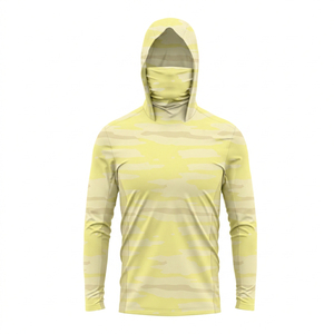 เสื้อฮู้ดดี้ตกปลาลายพรางสำหรับผู้ชาย ป้องกันแสงแดด UPF50 แห้งเร็ว ผลิตจากผ้าสแปนเด็กซ์/โพลีเอสเตอร์ แขนยาว เสื้อฮู้ดดี้สำหรับเล่นกีฬา - Product Image 5
