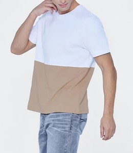 Camiseta de lujo estilo streetwear, jersey de peso medio, 100% algodón, corte relajado, dos tonos, corte regular, manga corta, para hombre. - Product Image 4