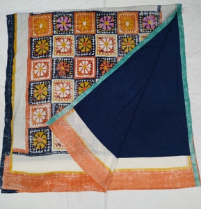 Pareo de playa con estampado floral, fabricante de toallas, parte delantera de poliéster y algodón, parte trasera de toalla, 2 en 1 - Product Image 1