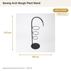 Arco de Hierro Grande Hecho a Mano de 40 cm, Arco Escultural de Latón Negro, Soporte para Plantas Sarang Bough, para Decoración del Hogar, Hoteles y Bodas - Product Image 4