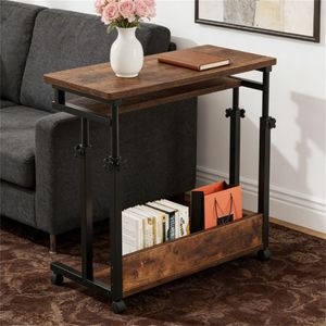 Scrivania per Computer Regolabile in Altezza con Spazio di Archiviazione, Doppia Funzione come Tavolino da Caffè e Tavolino Laterale per Divano - Product Image 3