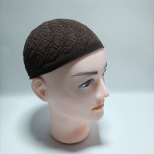 Hot Sale Men's Breathable Soft Shell Suede <b>Islamic</b> Prayer Cap Knit Solid Warm Muslim Worship Hat - Product Image 3