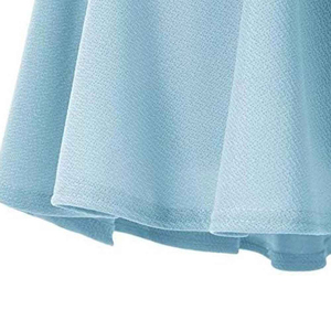 Jupe plissée taille haute pour femmes grandes tailles, en spandex/polyester, bleu clair, coupe trapèze, séchage rapide et anti-plis, élastique - Product Image 6