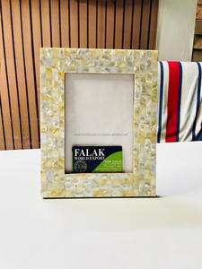 Mother of Pearl Inlay Eco-Friendly Handmade Custom Size Embossing <b>Printed</b> Photo <b>Frame</b> Table Top Floral Design - Product Image 5